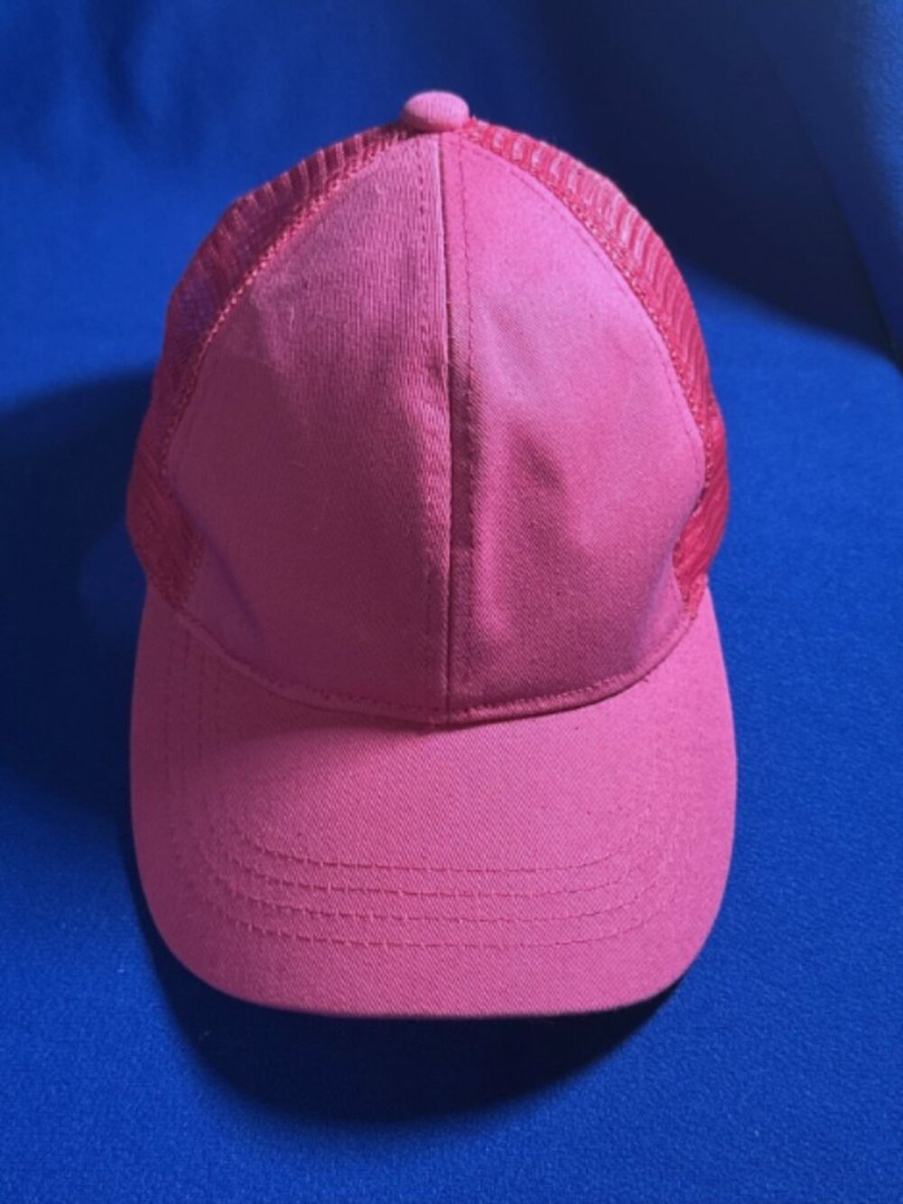 C.C Women's Pink Ponytail Messy Bun Trucker Baseball Cap Hat NWT